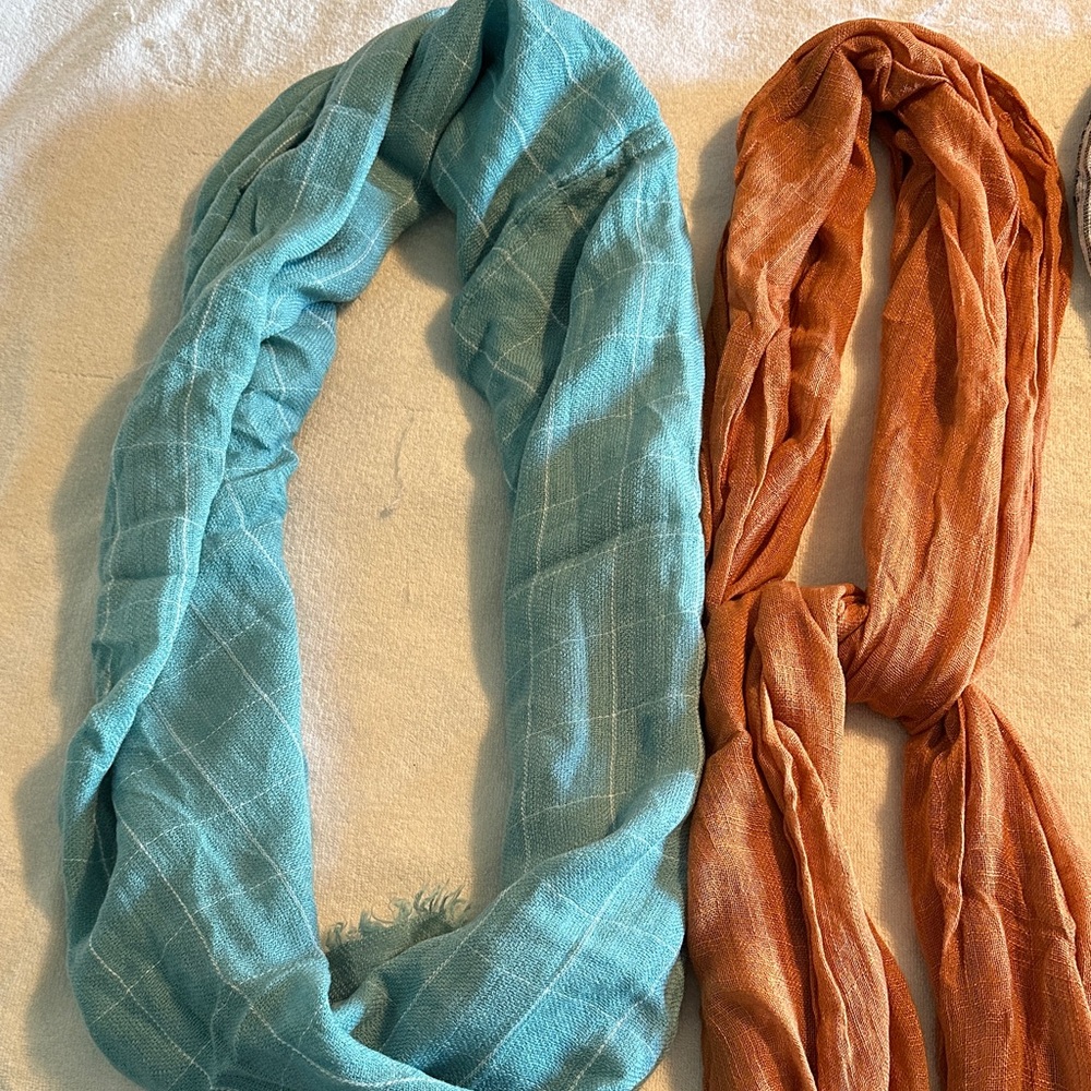 Lot of Three Lightweight Fashion Scarves